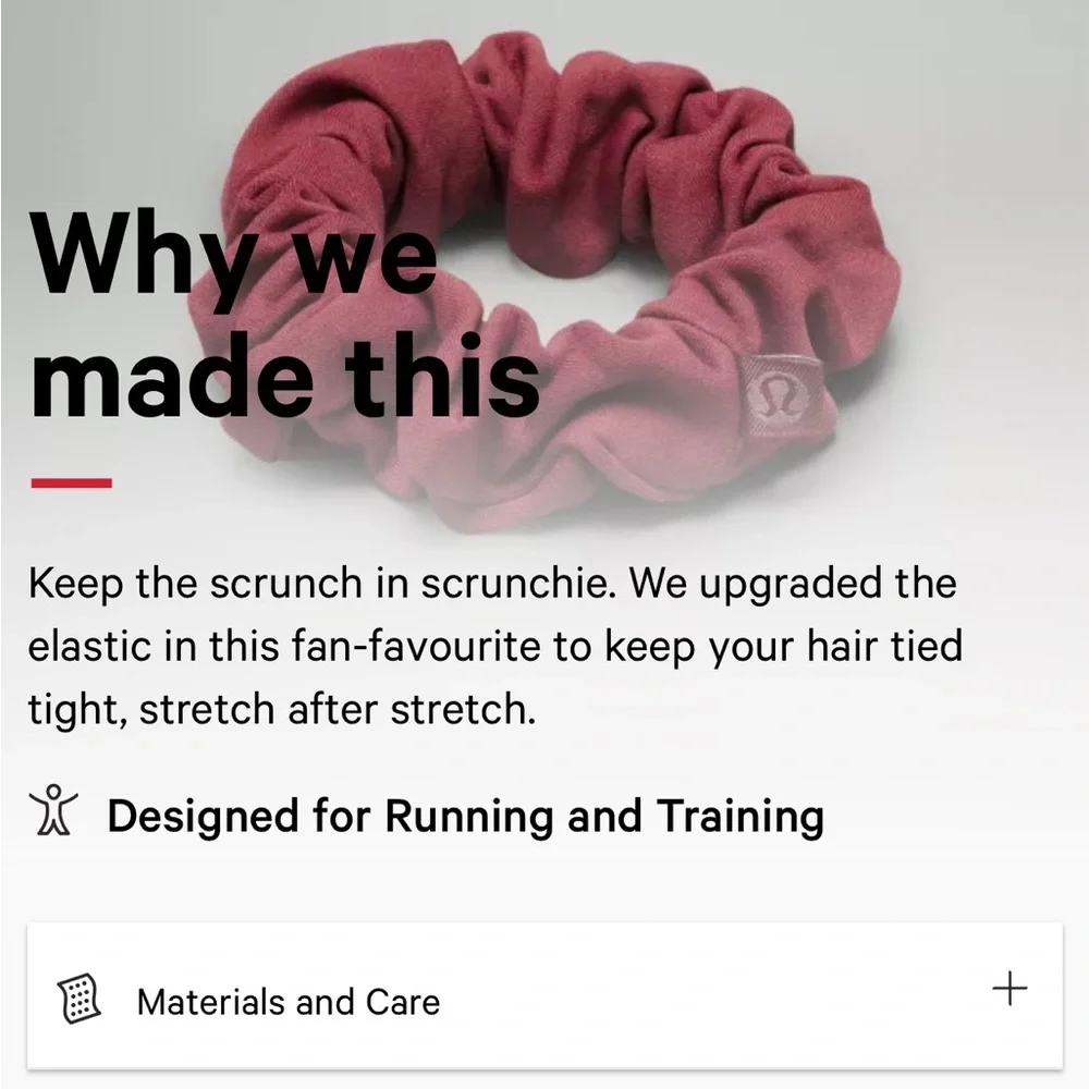 Lululemon NWT Uplifting Scrunchie color Mulled Wine